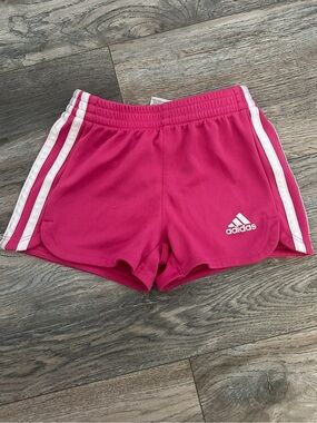 Adidas pink athletic track shorts girls size 3 3t